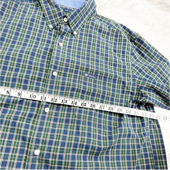 Chaps Men’s Easy Care Navy Blue Plaid Button Down Shirts Lot 3 Sz L - Picture 2 of 10